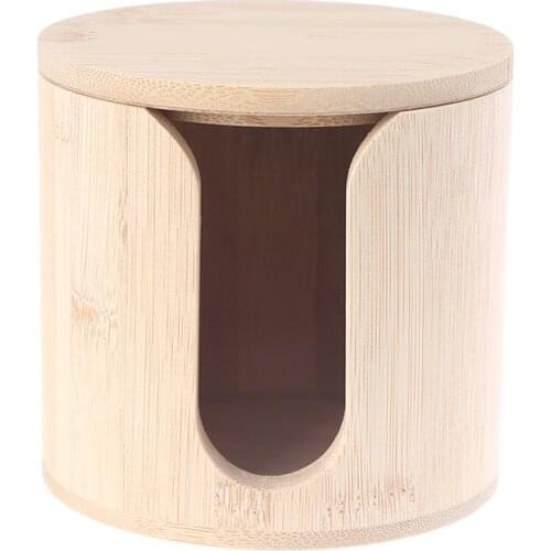 Storage Box For Makeup Remover Cotton Pads Round Storage Box Container Cosmetic Makeup Cotton Pad Organizer Wood Container