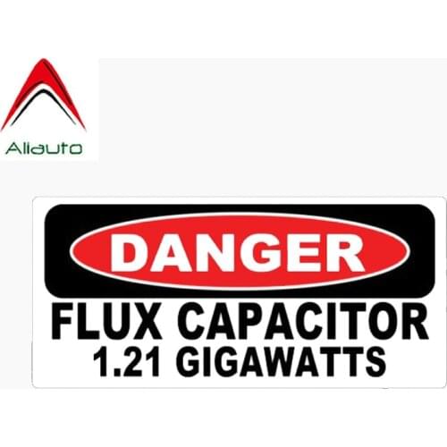 Aliauto Amusing Reflective Car Sticker Danger Flux Capacitor 1.21 Gigawatts Accessories PVC Decal for VW Nissan Suzuki,15cm*7cm