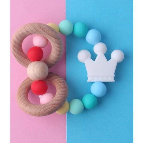 Chewable Beads Teething Toy Dummy Nipple Clip Chain Baby Silicone Pacifier Clips BPA Free Infant Teether Pacifier Chain Holders