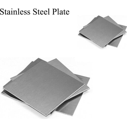 1pcs 304 Stainless Steel square plate Polished Plate Sheet Thick thin thickness 1mm 1.5mm 2mm 3mm 0.8mm 0.5mm