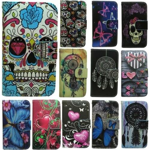 1x Skull Butterfly Dream Catcher Wallet Flip case cover for Doogee X9 X6 T6 F5 X5 Max Y100 Y300 Y200 Homtom HT3 HT7 HT17 HT16