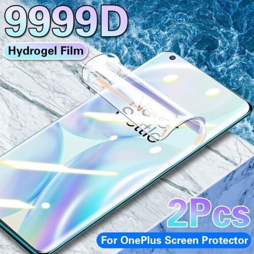 2Pcs Screen Protector On The For Oneplus 8 7 6 Pro Full Cover Soft Hydrogel Film For Oneplus 8 Lite 5T 6T 7T Pro Nord Not Glass