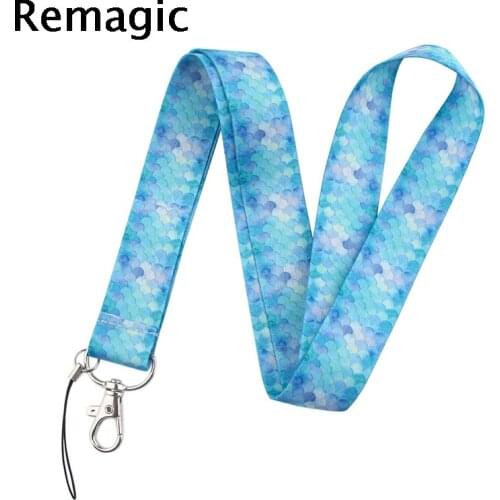 20pcs Fish Scale Lanyards Cool Neck Strap webbings ribbons Phone Keys ID Card Holder Lanyard For Keys DIY Hang Ropes