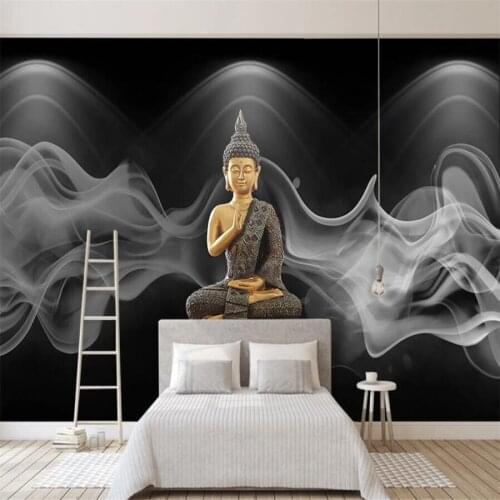 Milofi custom 3D wallpaper mural new Chinese Zen Buddhism background wall for living room bedroom decoration painting wallpaper