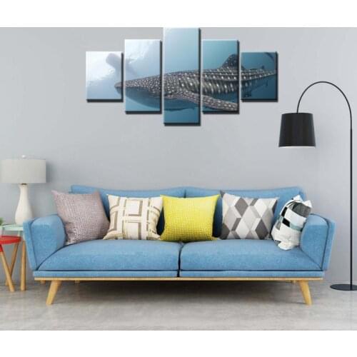 5 Pieces Killer Whale In The Ocean Swim Canvas Paintings Living Room Decor Pictures HD Printed Animal Poster Wall Art Frameless