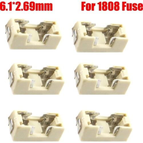 6.1x2.69mm High Temperature Resistance Plastic Shell 1808 SMD Mini Fuse Transposon Holder Socket Base