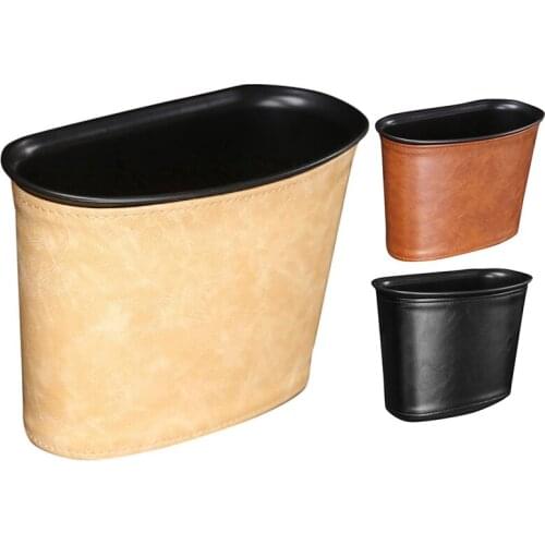 Car Trash Can PU Trash Bin Dustbin Garbage Organizer Holder Small Trash Wastebasket Container for Car, SUV