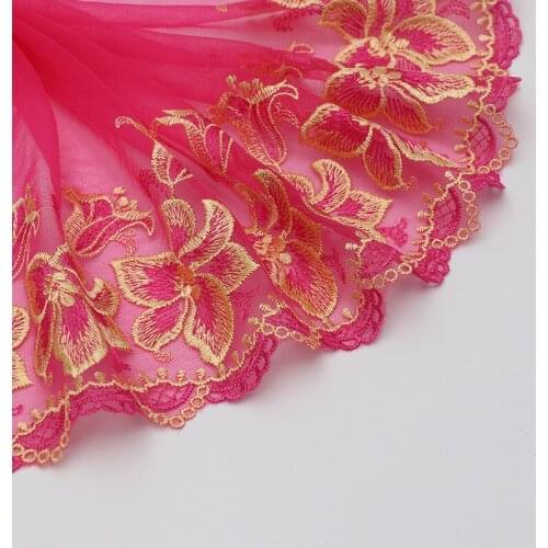 Free Shipping 20 yards/lot Lace Ribbon Tape Lace Trim Fabric DIY Embroidered Net Lace Trim Cord For Sewing Decoration LS03