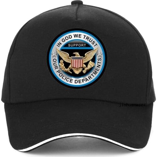 In God We Trust Support Our Police Department letter Baseball cap Men women summer Mesh hat adjustable Snapback bone