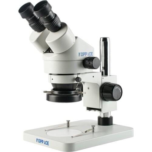 KOPPACE 3.5X-90X Binocular Stereo Microscope 144 LED Ring Light Includes WF10X And WF20X Eyepiece 0.5X Auxiliary lens