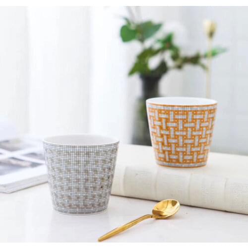 2PCS/SET 180ml Bone China Teacups In Orange Box Luxury Wedding Birthday Gifts Perfect Quality Porcelain Tea Coffee Latte Cup Mug