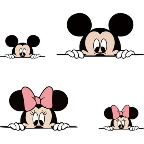 Disney Cartoon Mickey Minnie Mouse Car Sticker Anime Mickey Minni Stickers Toys for Kids Car Laptop Luggage Cute Stickers Toys