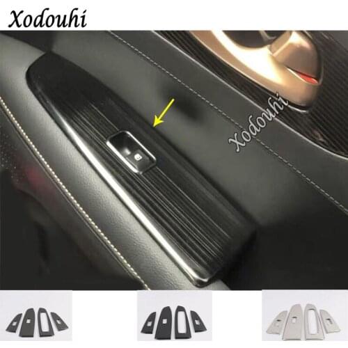For Kia K3 Forte Cerato 2019 2020 Car Stainless Steel Door Window Glass Panel Armrest Lift Switch Button Trim Frame 4pcs