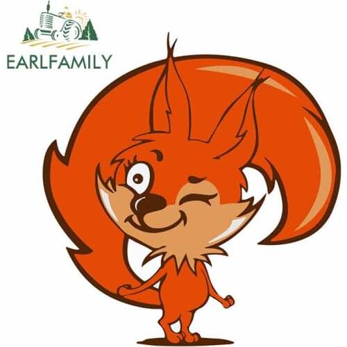 EARLFAMILY 13cm x 12.4cm For Little Red Squirrel Windshield Car Stickers Surfboard Decal Fashion Occlusion Scratch Waterproof