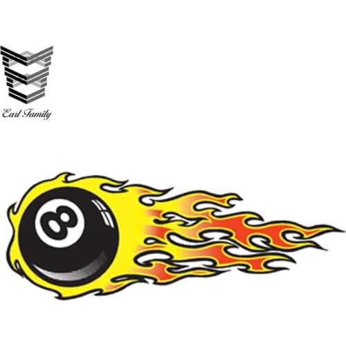 EARLFAMILY 13cm x 5cm Eight Ball Flames Hot Rod Performance Car Stickers Car Styling Sticker Motorcycle Car Decal Accessories