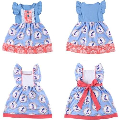 Kaiya Angel Toddler Girls Boutique Dress 3M-8Y Sleeveless Floral Easter Suit Children Summer Clothes 2019 Factory Wholesale