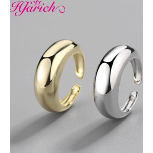 Hfarich Korean New Couple Ring For Women Guality Shine Alloy Adjustable Smooth Open Rings Bague Girl Party Jewelry Gifts