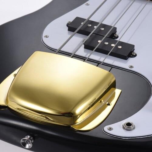 Short Steel Bridge Cover Protector for Jazz Bass Electric Bass Guitar Part Replacement (Gold)