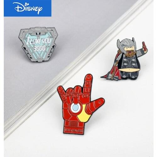 Disney Marvel Avengers Badge Thor Iron Man Brooch Enamel Pins Backpacks Cute Badge Gifts for Kids Pins for Clothes Metal Pins