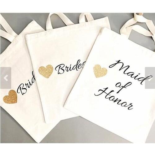 Custom 6pcs Glitter Bridesmaid tote bags Personalized names Champagne Party wedding gift Bags Bachelorette bridal shower favors