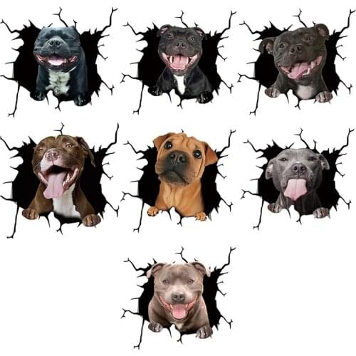 Pig Crack Car Sticker Dog Animals Pet Funny Puppy Lover Decorations Home Decoration Decal Decor Party Window Paste Stickers