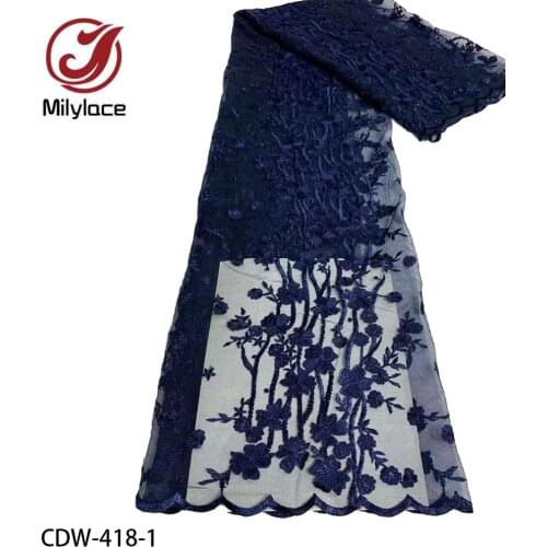 Nigerian Net Lace Fabrics High Quality French 3d Embroidery Lace Fabric African Tulle Lace Materials for Party CDW-418