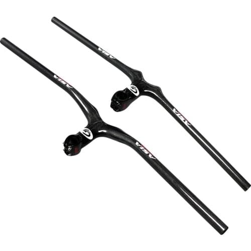 New white ASIACOM Mountain bike full carbon fibre bicycle handlebar stem integratived 600-760x70-120mm 28.6 31.8mm MTB Free ship