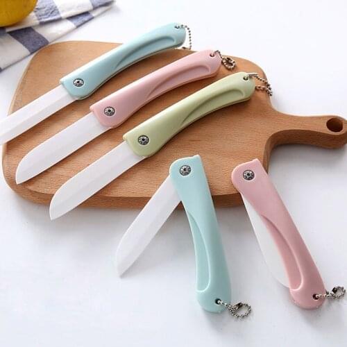 NEW Ceramics Foldable Pocket Knife Mini Portable Folding Knife Fruit Cutter Practical Camping Outdoor Supplies Hand Tools