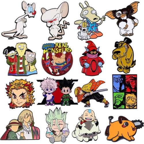 P2193 Dongmanli Anime Cartoon Dogs Pins & Brooches Finn and Jake The Dog Enamel Badge Kids Gift Jewelry Metal Animal Zinc Alloy