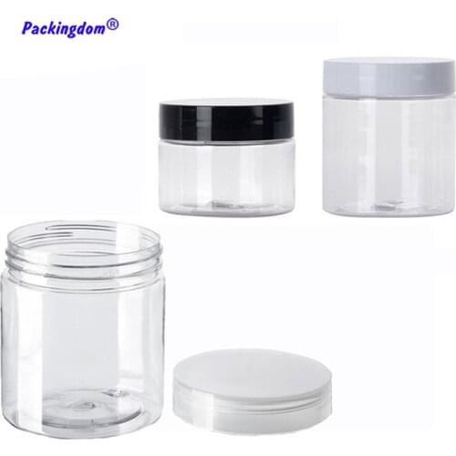 10pcs Empty Plastic Storage Container Portable Cosmetic Jar Pot Clear Travel Bottle Cookie Mask Packing 100g 150g 200g 250g 350g