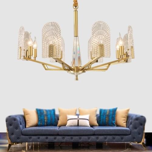 Simple post-modern chandelier creative living room bedroom dining bar stained glass chandelier