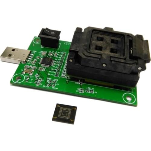 EMMC socket with USB,apply to BGA 169 and BGA 153 testing,size 12x16_0.5mm,eMMC programmer,nand flash testing,Clamshell