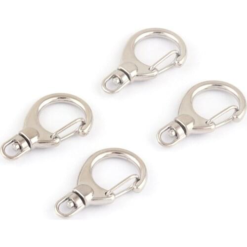 4mm Silver Lobster Trigger Claw Clasp Key Charms,Dog Hook Metal Strap Lanyard Clip Purse leather Bag Making Hardware Supplies