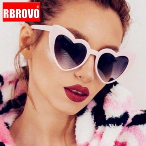 RBROVO Love Heart Sunglasses Women 2021 High Quality Eyeglasses Vintage Metal Hinge Glasses Women Retro Eyewear Shades For Women