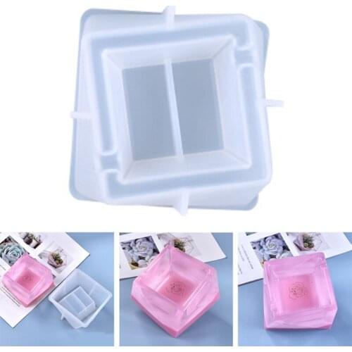 T5UF Crystal Epoxy Resin Mold Irregular Ashtray Silicone Mould DIY Crafts Decorations Storage Container Making Tool