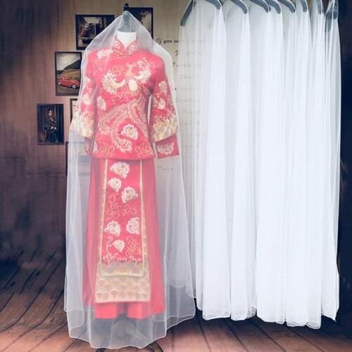 Lengthen 200cm Soft Tulle Wedding Dresses Dust Cover Breathable Garment Bridal Gown Covers Mesh Yarn Long Dresses Protector Case