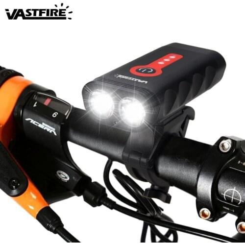 USB Rechargeable Bike Headlight XM-L2 LED Front Bicycle Lamp MTB Cycling Light with Built-in Battery