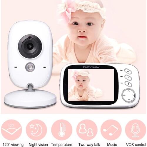 VB603 3.2 inch Wireless Video Color Baby Monitor High Resolution Baby Nanny Security Camera Night Vision Temperature Monitoring