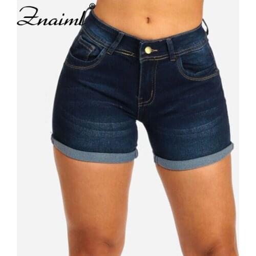 Women Denim Shorts Jeans Summer Mid Waisted Womens Short New Femme Push Up Skinny Slim Denim Shorts Casual Street Jeans Shorts