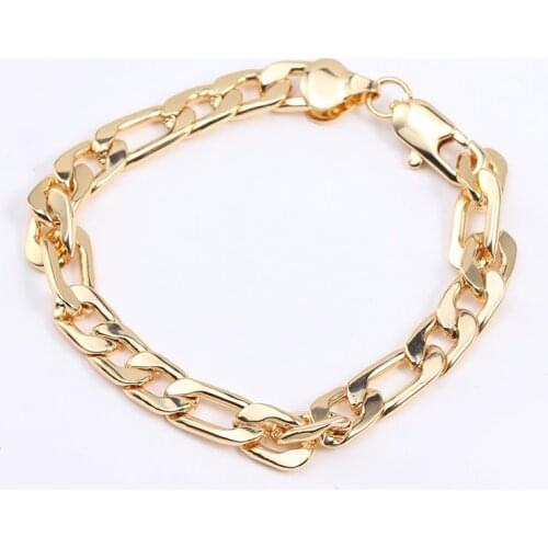 Gold Curb Wrist Chain Bangle Vogue Trendy Hip Hop Rock Bracelets For Women Men Shellhard Hollow Cross High-end Jewelry Gift