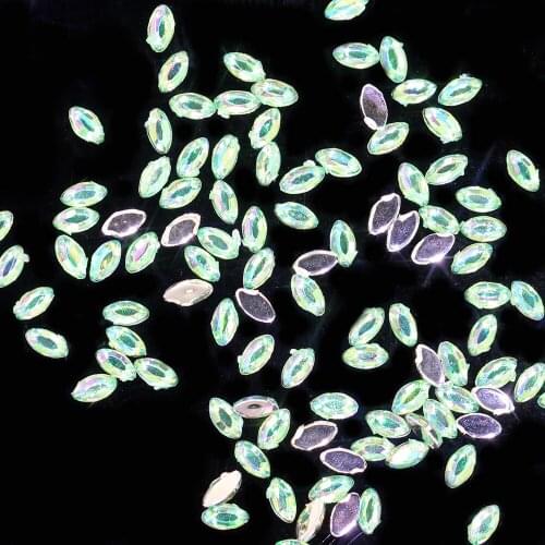 1G 1.5x3mm Eye-shaped Shiny AB Colors Nail Stickers High Shine Sparkling Naill Diamonds Glitter Decoration Decals