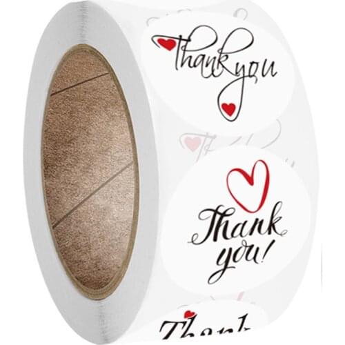 100-500PCS Round Labels Handmade Kraft Paper Packaging Sticker for Candy Dragee Bag Gift Box Packing Bag Wedding Thanks Stickers