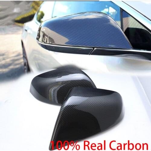 100% Real Carbon Fiber Shell sport style Side Mirror Cover Cap for Tesla model S 2014 2015 20016 2017 2018 car styling