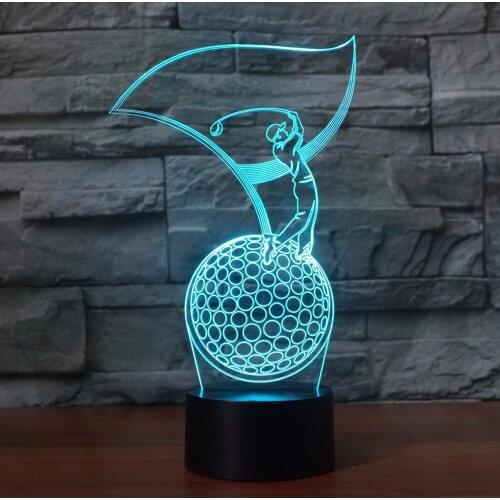 Play Golf 3d Atmosphere Lamp 7 Color Changing LED Night Lamps Usb Table Lampara Lampe Baby Sleeping Nightlight For Room Decor