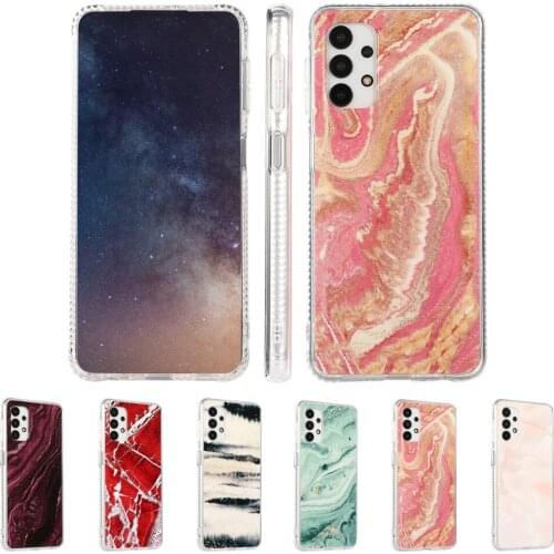Acrylic Back Cases for Samsung Galaxy S21 Plus A32 A52 A12 A72 5g S 21 Ultra Colorful IMD Marble Shockproof Soft Bumper Cover
