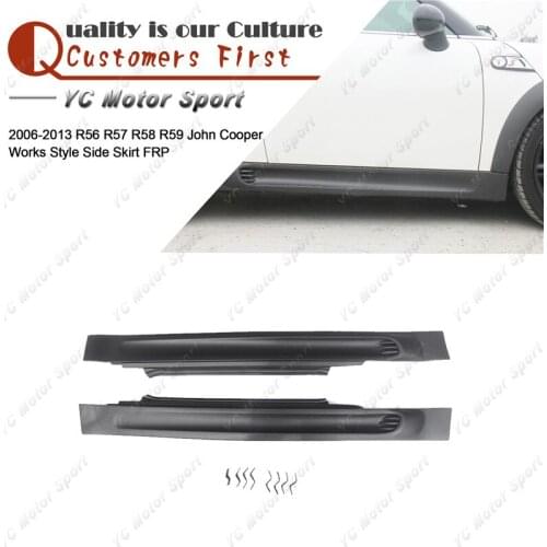 Car Accessories FRP Fiber Glass John Works Style Side Skirts Fit For 2006-2013 Mini R56 R57 R58 R59 Side Skirt Cover