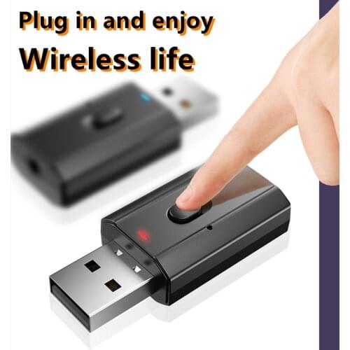 Wireless Bluetooth Adapter Transmitter/Receiver 5.0 USB Audio Mini Receiver Transmitter 3.5mm Switch For TV PC Car 4 In 1