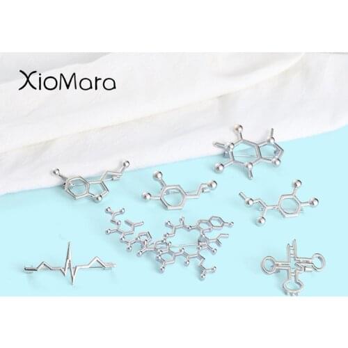 Molecule Brooch Serotonin Caffeine Dopamine Formula Badges Doctor Nurse Jewelry Chemical Teacher Student Graduation Gifts