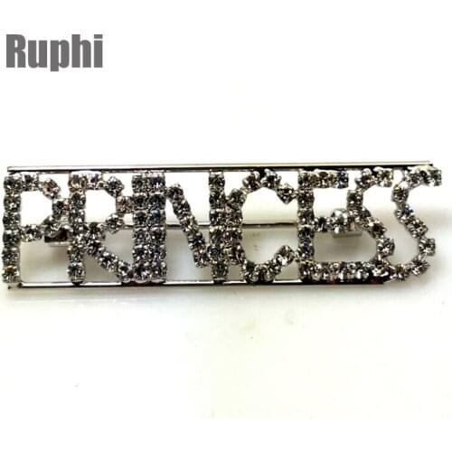 Custom words Silver color rhinestone PRINCESS bar pin brooches fashion gold badge ornament jewelry accessory