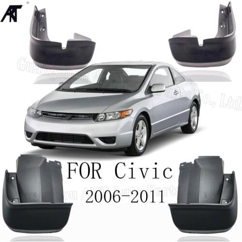 Mud Flaps For Honda Civic 2006-2011 Mudflaps Splash Guards Front Rear Mud Flap Mudguards Fender 2007 - 2010 Set Molded Mud Flap